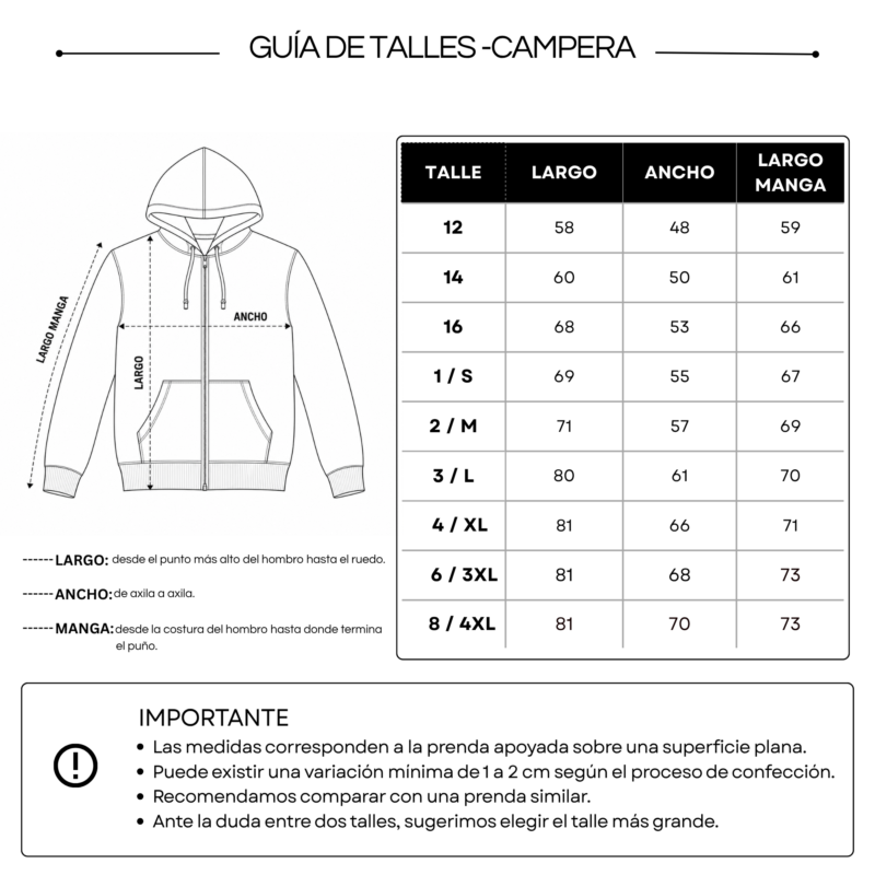 Campera Azul Ed. Física Primario Secundario