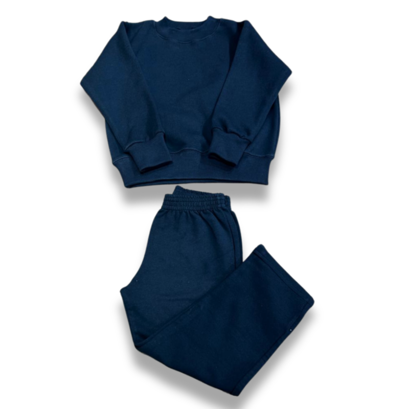 Conjunto de Buzo y Pantalón Frizado Azul Marino Colegial Buzo Azul Frisado Jardín