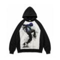 BUZO NEGRO ESTAMPADO 1 Buzo Over Negro con Estampa