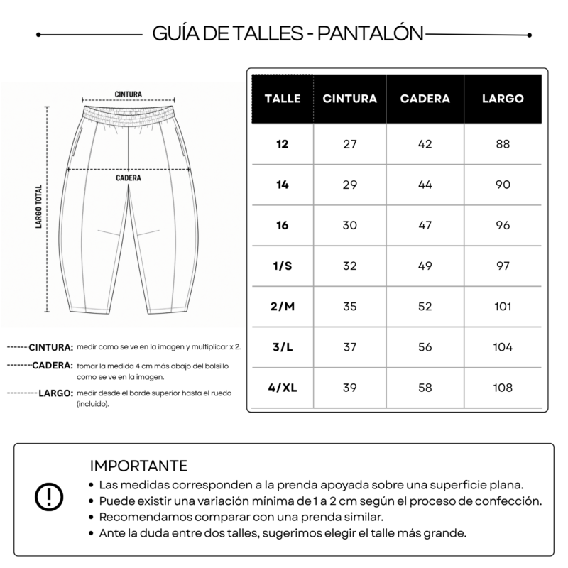 GUÍA DE TALLE PANTALÓN OVERSIZE BARREL Pantalón Barrel Unisex Gris Melange