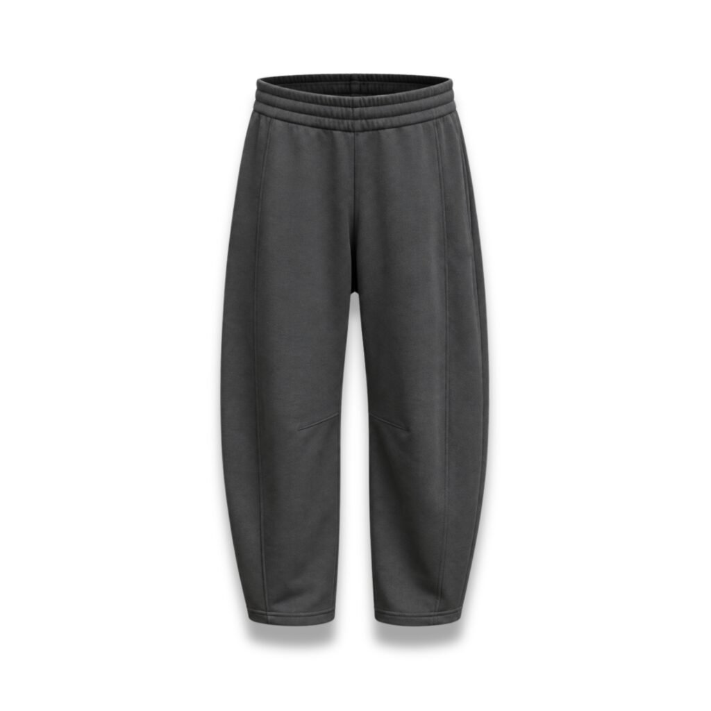 Pantalón Barrel Unisex Gris Topo