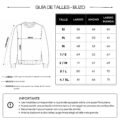GUÍA DE TALLES-BUZO CLÁSICO CUELLO A LA BASE 12-4XL Buzo Friza Ed. Física IMC